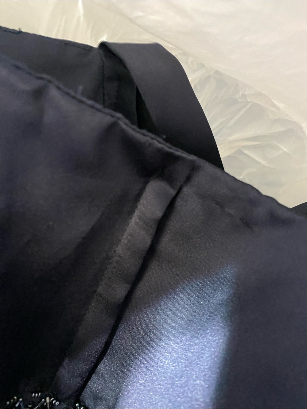 Morilee navy blue formal satin a-line skirt & beaded corset camisole top SIZE 24 - Picture 8 of 16